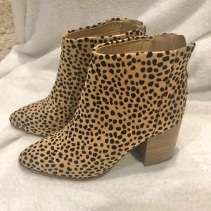 Cheetah print micro suede Booties size 7